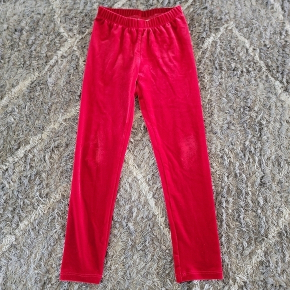 2/$20 Janie and Jack Red Velvet Legging Pants 6 - Picture 1 of 5